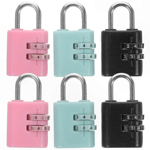 6-Pack Kids Combination Padlocks for Home Use Household Locks with Easy-to-Set Code Security Solution