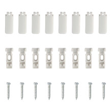 Pleated Tensioning Shoes Pack of 8, White Clamping Supports with Screws for Pleated Blinds, Replacement Parts for Front Fixing