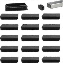 Black Plastic End Caps for 80x40mm Rectangular Tubes, Trampoline and Furniture Feet, Pack of 12