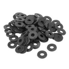 M4 x 10mm x 1mm Black Nylon Plated Washers Spacers Fastener 100pcs