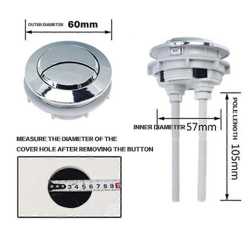 Universal Dual Flush Tank with Push Button Technology for Water-Saving Cisterns 1