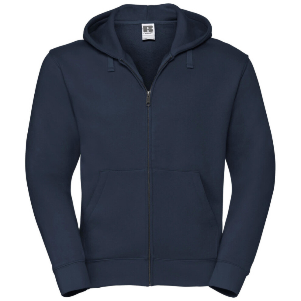 Russell (M, French Navy) Mens Authentic Full Zip Hooded Sweatshirt / Hoodie