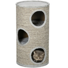 Cat Climbing Frame, Covered with Sisal, Cosy Platform - Light Grey