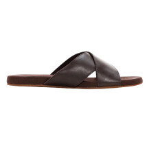 (6.5 UK, Gaucho) Timberland Mens Cross Strap Leather Flat Sliders