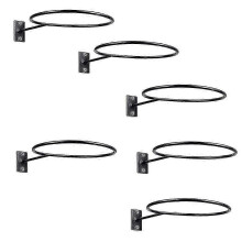 6-Piece Wall-Mounted Ball Storage Rack for Basketball Football and Volleyball
