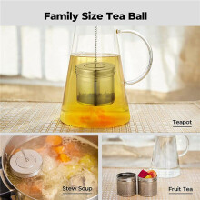 6 Pcs Large Tea Infuser for Loose Leaf Tea & Spice Infuser for Cooking, Threaded Lid, Extra Fine Mesh Tea Strainer