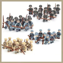 40pcs War II the British and German armies Desert Military Sodiers Weapons Minifigures Kids Toys Gifts Fit Lego