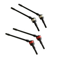 2 Pair Stainless Steel Cvd Drive Shaft Front Axle Rc Parts for Axial Scx10 Crawler Rc Car-Silver & Red