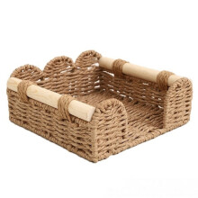 Soporte de Servilletas con Borde Festoneado para Mesa, Decoración de Cocina de Casa de Campo, Dispensador de Servilletas de Papel Plano, Bandeja para