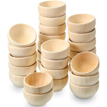 40 Stuks Houten Knijpborden, Houten Kleine Borden, Onafgewerkte Borden Set, Ronde Borden voor Het Dippen van Noten, 1,2 X 2,2 Inch