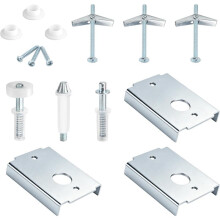 Bifold Door Repair Kit for Closet Doors, 3 Reinforced Brackets with Pivot Pins & Guide Wheel, Fits 1-3/8" Thick Doors