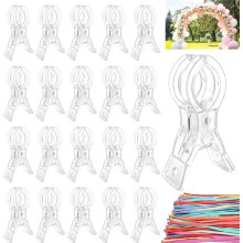 20 Pcs Balloon Arch Clips, 3.5"Spring Clamps with 100Pc Balloons for Balloon Arch Kit Birthday Decoration Accessories