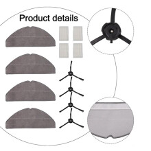 Vakuumdelar Kit för Tapo RV30 Max och RV20 Max med 4 Filter, 4 Moppdukar och 4 Nylon Sidoborstar