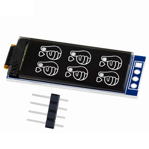 1.09inch OLED Display Screen SSD1312 64x128 Resolution Monochrome Display SPI High-Resolution Display