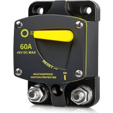 60 Amp Circuit Breaker with Manual Reset , High Current, Suitable for Marine, RV, Yacht, Fishing Boat, Battery