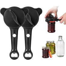 2026 New 4-in-1 Jar Openers, Adjustable Jar Openers for Seniors (Black) A