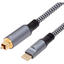 USB-C to Optical Audio Cable Type-C to SPDIF Toklink 96KHz 24Bit Compatible with Phones/Tablets/Laptops to DAC/Amplifer