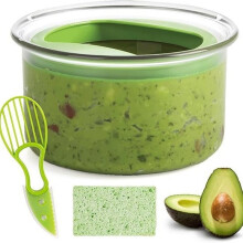 Guacamole Bewaarder Guacamole Plastic Keukenopslagcontainer Drie in Eén Avocado Snijder en Schoonmaak Spons