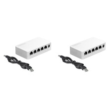 2X 5 Port 100 Mbit/S Ethernet- Tragbarer -Netzwerk-Hub Ethernet-Splitter mit USB-Kabel für Heimbüro im Schlafsaal