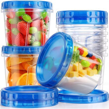 Confezione da 8 - Contenitori per Congelatore da 24 OZ, Contenitore per Zuppa In Plastica con Coperchi Contenitori per Alimenti con Coperchi A Vite