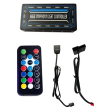 6Pin 10-Poort PC Behuizing Ventilator Splitter -Aangedreven Computer ARGB Ventilator Hub met Afstandsbediening voor Desktop RGB Computer Builds