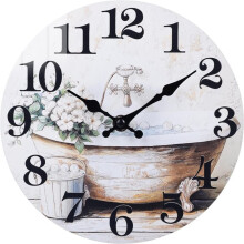 Wall Clock for Bathroom Rustic Style Waterproof Wall Clocks 10 Inch, Silent Non-Ticking Brown Decor