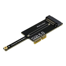 PCIe 5.0 X1 to NVMe Adapter Card 64Gbps Gen5 Ready, 90 Horizontal Insertion, Double Speed Riser for 2280 NVMe SSD