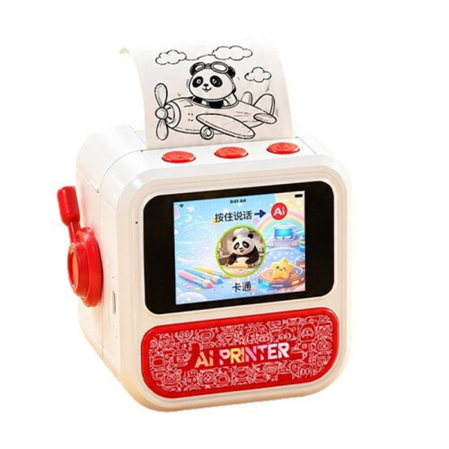 AI Voice  Thermal Printer with Display Inkless Portable Sticker Maker 6 Modes for Home Study DIY Projects