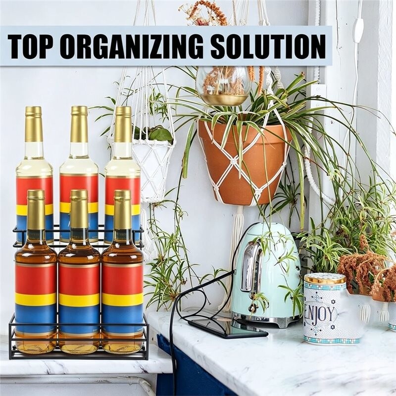 Coffee Syrup Rack (6 Bottle Capacity), Organizer for Coffee Bar ...