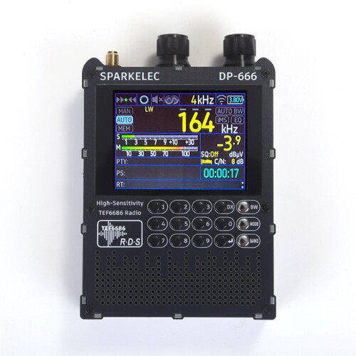 TEF6686 Rádio FM DP666 Rádio de Banda Completa FM/LW/MW/SW de Alta Sensibilidade Tela Touch IPS de 2,8 Polegadas