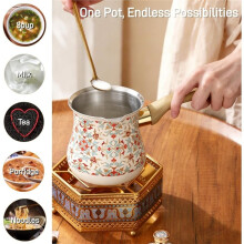 Coffee Maker (with Lid), Stainless Steel Coffee Maker with Milk Cup, Tea, Chocolate, Butter, and Milk Cup