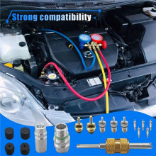Kit de Núcleo de Válvula de Aire Acondicionado para Automóviles R12 R134A, Herramienta de Refrigerante de AC para Automóviles y HVAC, Puerto de