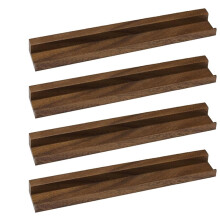 4 Pack Wood Vinyl Wall Display No Drill with 2 Mount Options Adhesive & Screws,Wood Vinyl Wall Mount