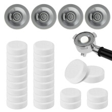 24 Pack Rengöringstabletter & 4 Pack 54mm Backflush Skivor, Espresso Filter Kit för Espresso Maskiner
