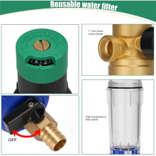 1 Inch Pressure Regulator Water with Pressure Gauge and Gauge, Reusable Down Sediment Filter, Flushable Fine Filter