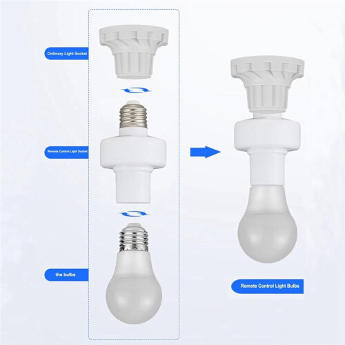 Remote Control Light Sockets,E26/E27 Bulb Base Holder with Timer,Light for Garage,Closet,Attic,Stairwell Light Remote