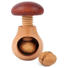 Casse-Noix en Bois en Forme de Champignon, Casse-Noix en Spirale de Style Européen, Adapté pour Casser des Noix et D'Autres Fruits Secs