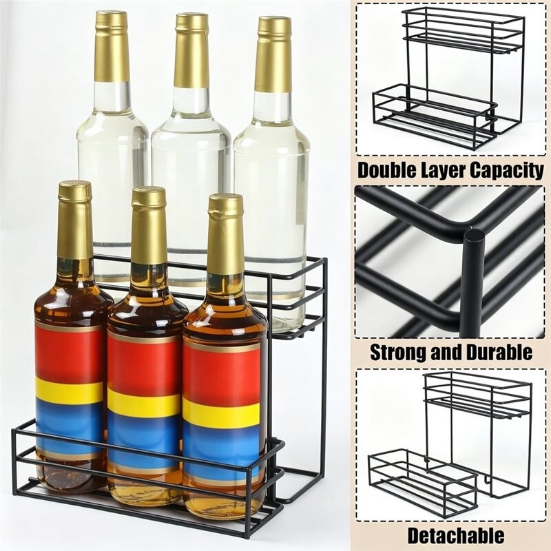 Coffee Syrup Rack (6 Bottle Capacity), Organizer for Coffee Bar ...