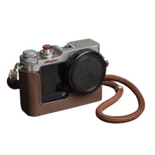 AMagisn Vintage Camera Cage for Osmo Action 6 Metal Frame PU Leather Protective Case Cold Shoe Vlog Accessories