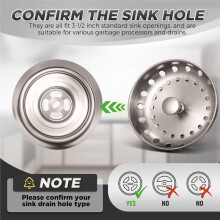 4 Pcs Brushed Silver Kitchen Sink Accessories, 3.4" Garbage Disposal Guards, Drain Strainer & Stopper Set