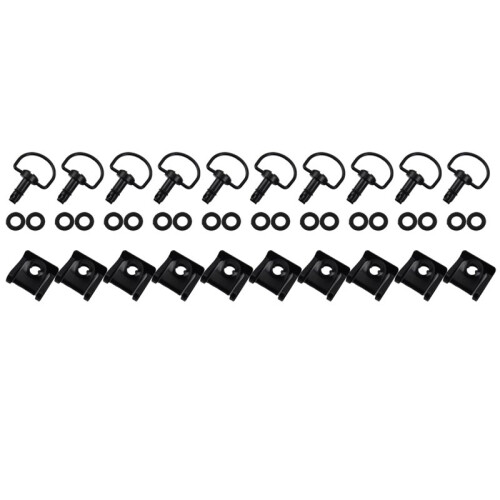 10pcs 1/4" 17mm Motorcycle Quick Release Dzus Turn Button Race Fairing Fastener Kit for     A