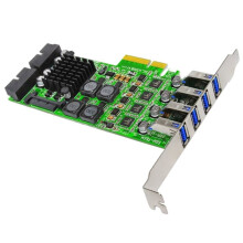 PCI Express USB 3.0 Uitbreidingskaart PCI-E Naar 4 Poorten USB 3.0 met 2x 19Pin Header PCIE Controlleradapter voor PC Desktop