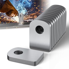 10 Stück Schweißlaschen mit Löchern, 1"X1.5" Quadratische Metallgussstücke, 0.2" Dicke Schweißstoßdämpfer und Lichtlaschen zum Schweißen