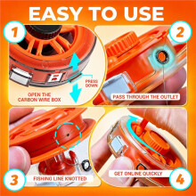 Fishing Winder Storage Box Ceramic Guide Leader Organizer Anti Reverse Quick Cut Portable Fishing Tool