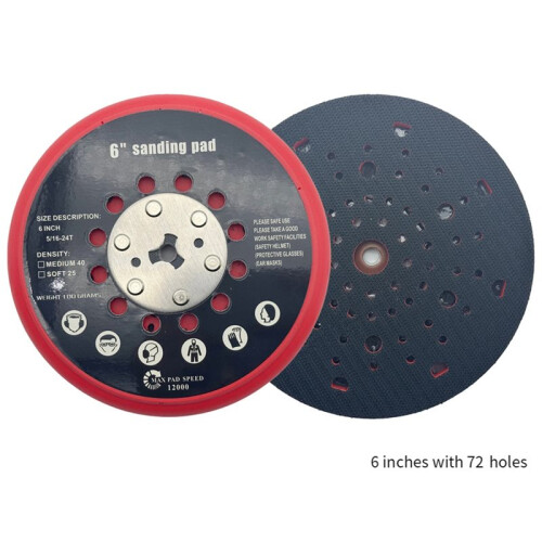 6 Inch Sanding Pad Kit Dust-Free Medium Hook and Loop Multi-Hole Grinding Plate for  RSM 60 45 2