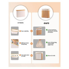 Bamboo Toilet Paper Storage with Lid & Handel, 8 Gallons (30L), Sturdy Toilet Paper Basket, Organizer for Bathroom