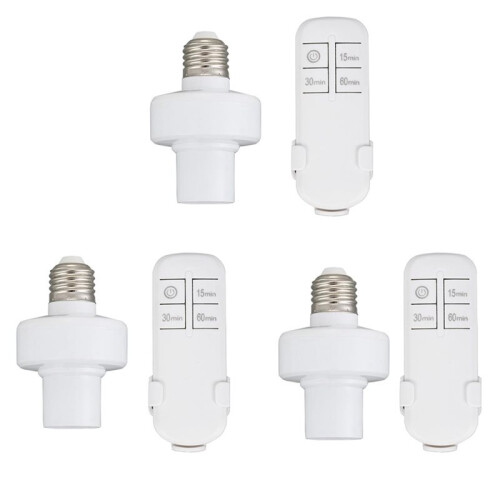 Remote Control Light Sockets,E26/E27 Bulb Base Holder with Timer,Light for Garage,Closet,Attic,Stairwell Light Remote 1