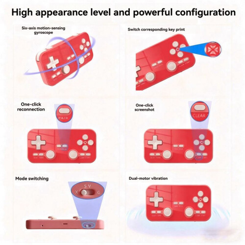Pocket Game Controller Draagbare Draadloze  Gamepad Lichaamsvibratie voor  Android PC A 1