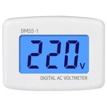 DM55-1 Digital AC Voltmeter for Household Use - LCD Display for 80-300V Voltage Range EU Plug