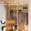 4Pack Closet Rod Bracket Support 300lbs Capacity 12 Inch Wall Mounted L-Shaped Shelf Brackets with Hooks 1
